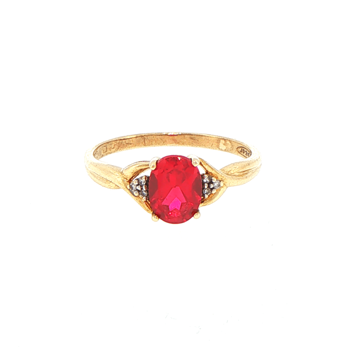 9ct Yellow Gold Oval Red Multistone Ring - Mega Cash Sydney