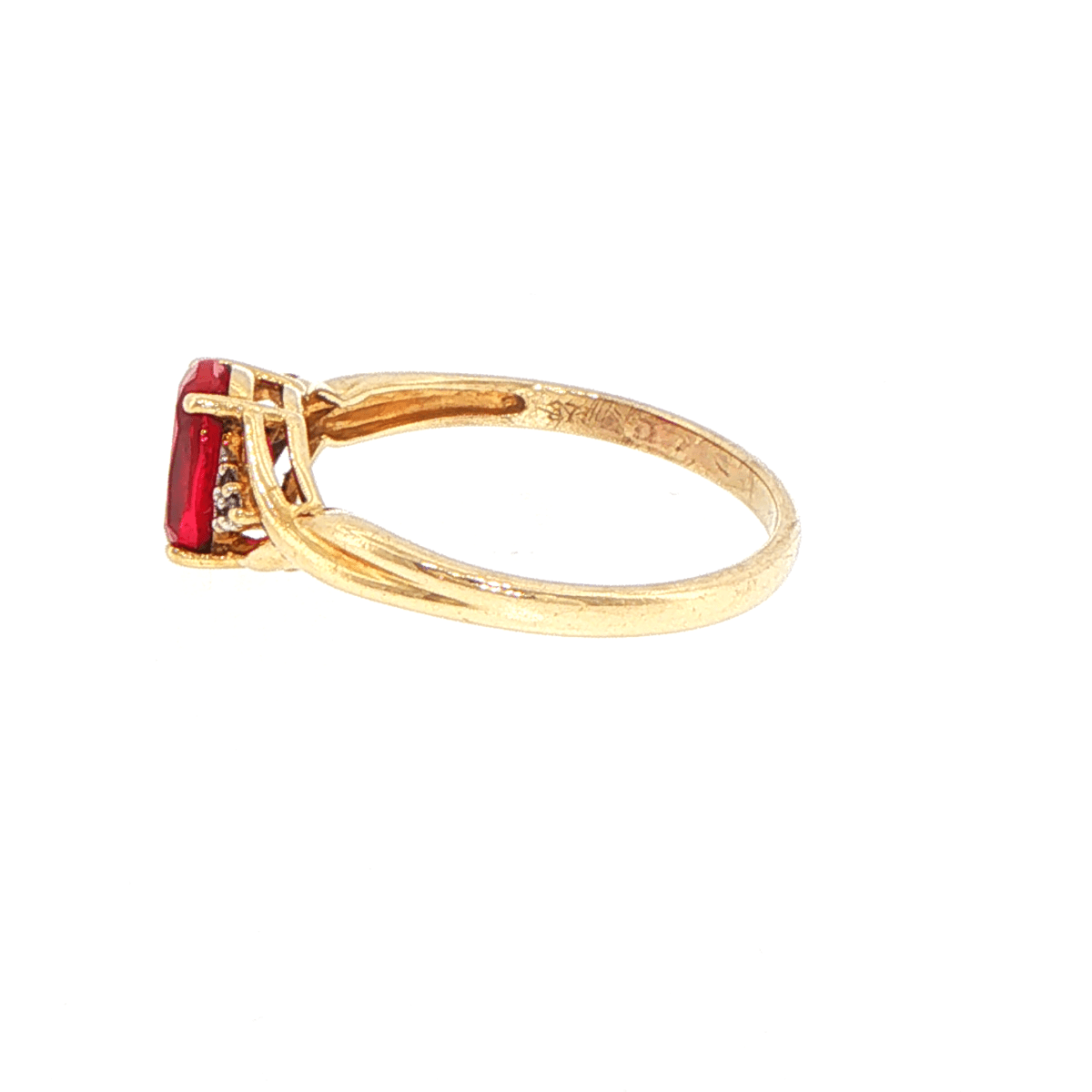 9ct Yellow Gold Oval Red Multistone Ring - Mega Cash Sydney