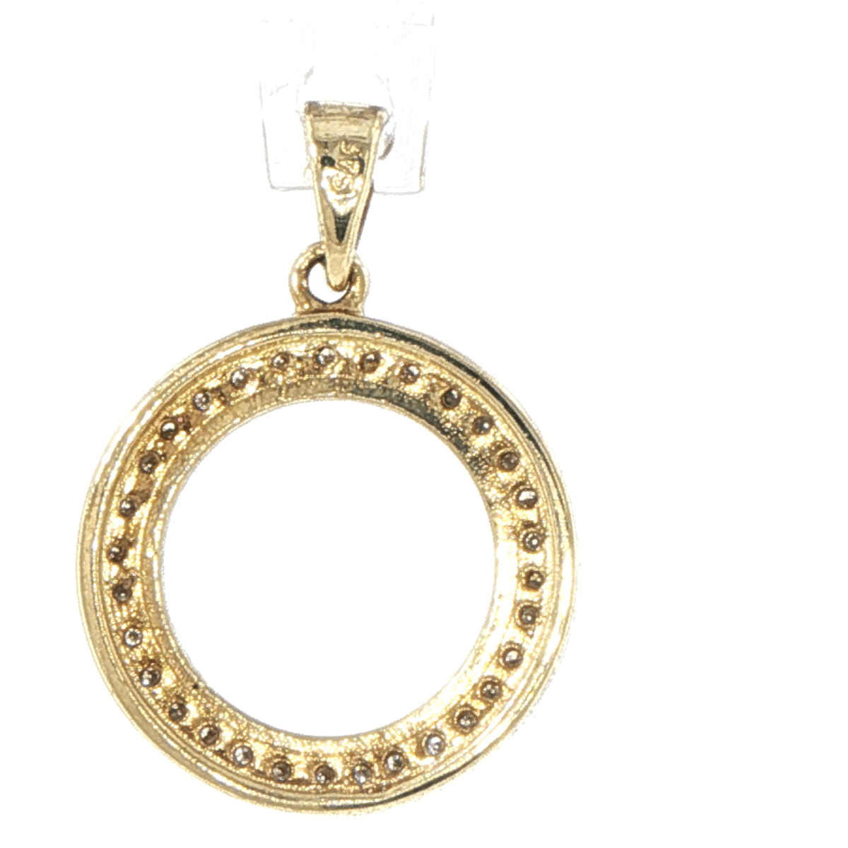 9ct Yellow Gold Pavé Diamond Circle Pendant - Mega Cash Sydney