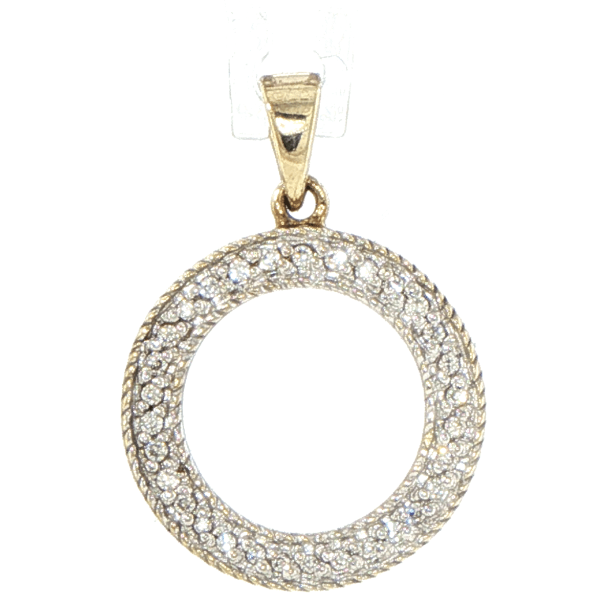 9ct Yellow Gold Pavé Diamond Circle Pendant - Mega Cash Sydney