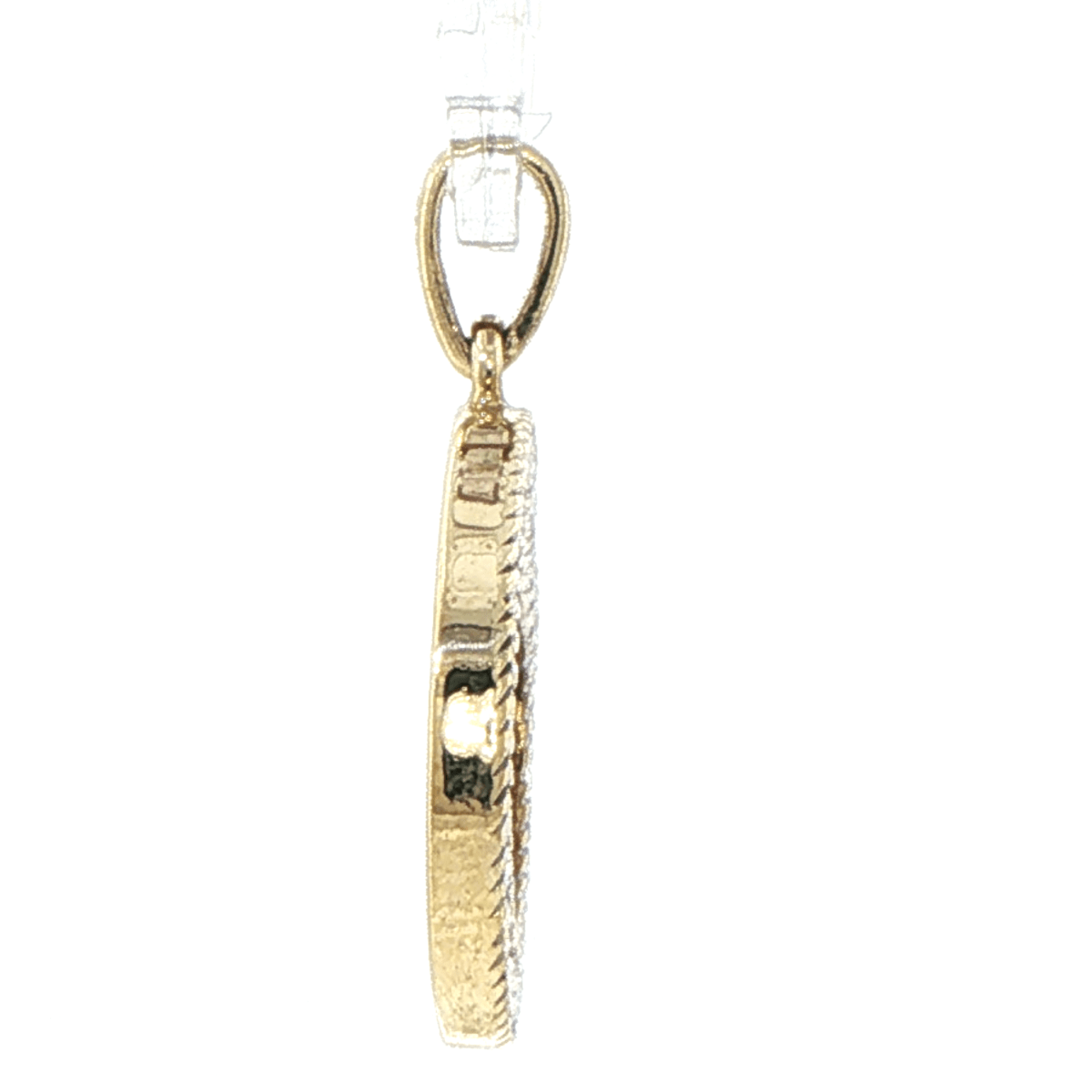 9ct Yellow Gold Pavé Diamond Circle Pendant - Mega Cash Sydney