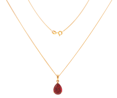 9ct Yellow Gold Pear-Cut Pendant Necklace - Mega Cash Sydney