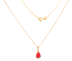 9ct Yellow Gold Pear-Cut Pendant Necklace - Mega Cash Sydney