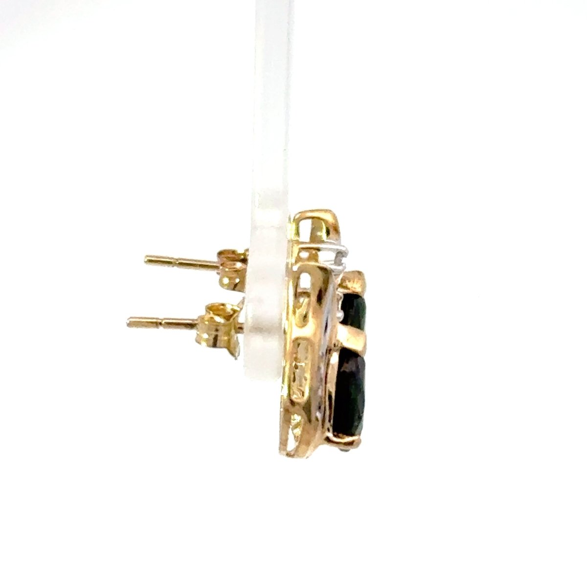 9ct Yellow Gold Pear-Shaped Deep Blue Sapphire Stud Earrings - Mega Cash Sydney