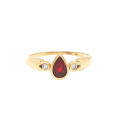 9ct Yellow Gold Pear-Shaped Multistone and Diamonds Ring - Mega Cash Sydney