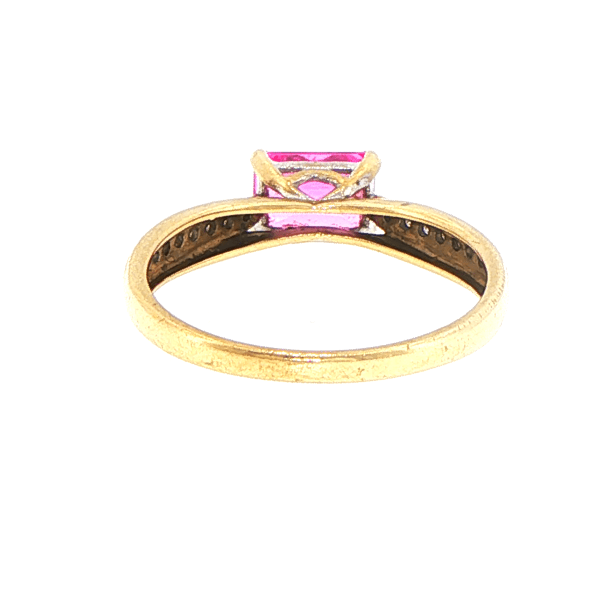 9ct Yellow Gold Pink Stone Diamond Ring - Mega Cash Sydney