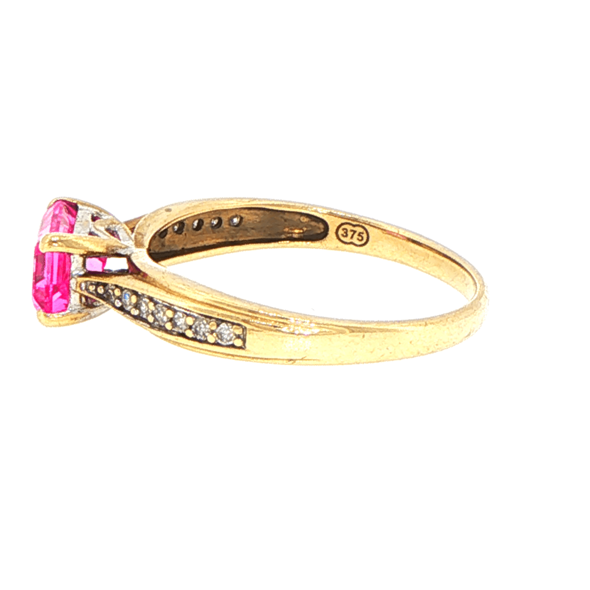 9ct Yellow Gold Pink Stone Diamond Ring - Mega Cash Sydney