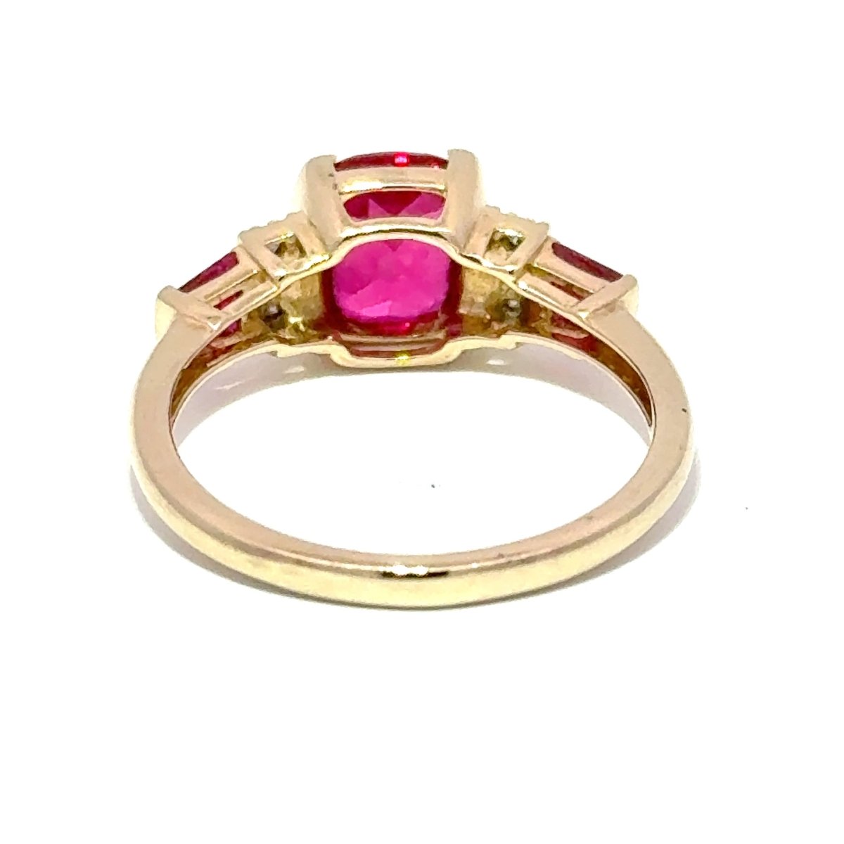 9ct Yellow Gold Pinkish-Red Ruby and Diamond Accent Multistone Ring - Mega Cash Sydney