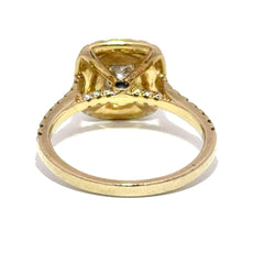 9ct Yellow Gold Princess Cut Diamond Double Halo Engagement Ring - Mega Cash Sydney