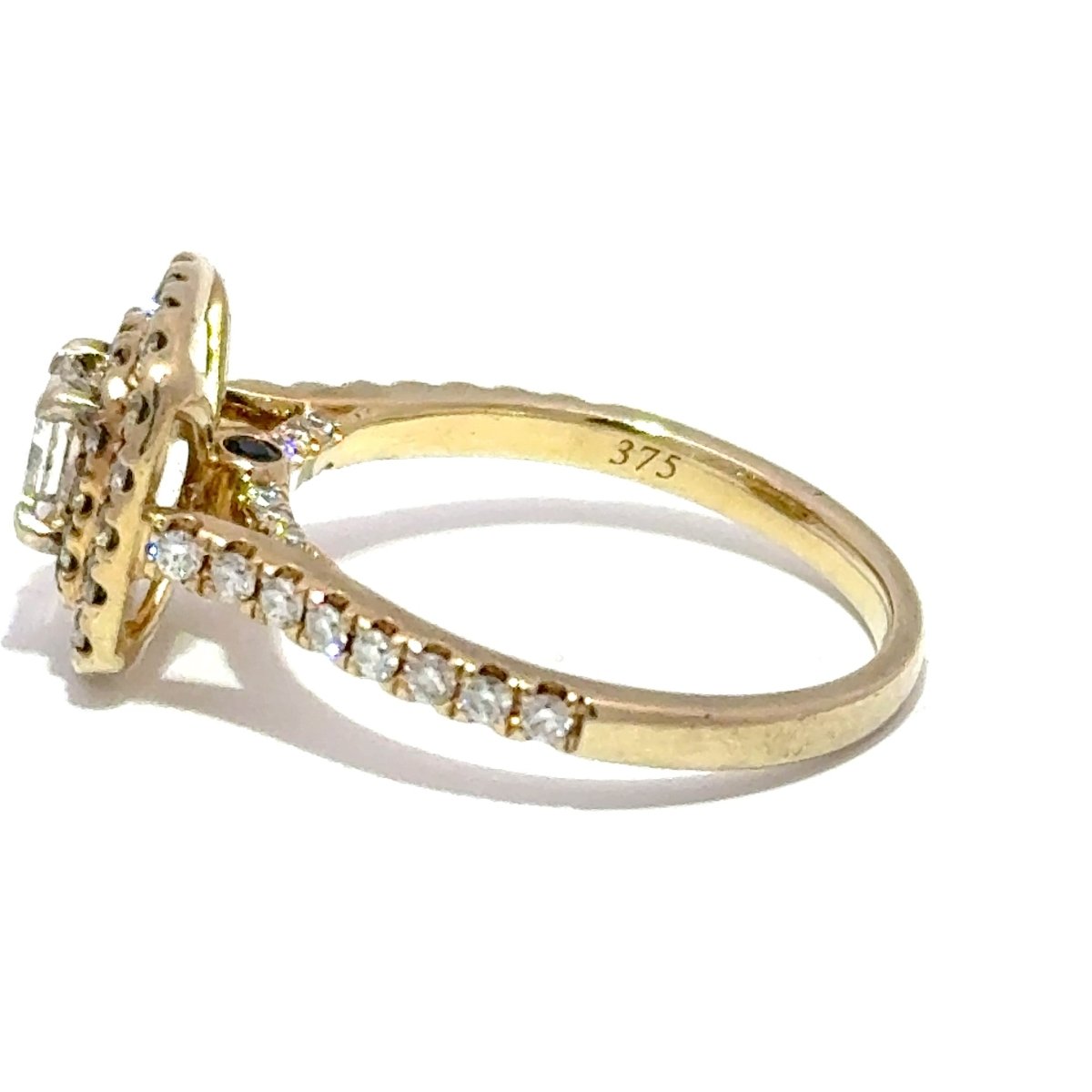 9ct Yellow Gold Princess Cut Diamond Double Halo Engagement Ring - Mega Cash Sydney