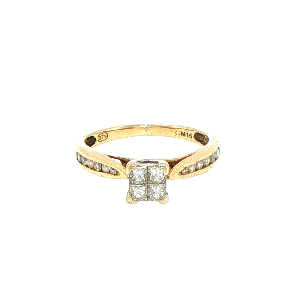 9ct Yellow Gold Quad Diamond Engagement Ring - Mega Cash Sydney