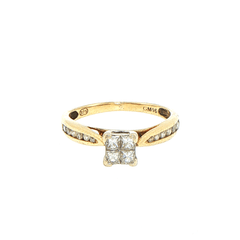 9ct Yellow Gold Quad Diamond Engagement Ring - Mega Cash Sydney