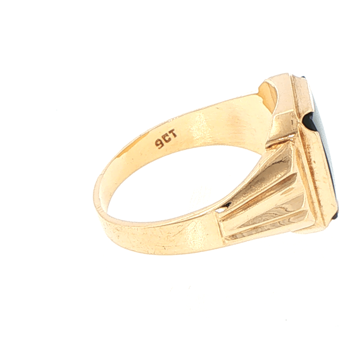 9ct Yellow Gold Rectangular Onyx Signet Ring - Mega Cash Sydney