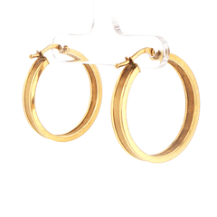 9ct Yellow Gold Ribbed Wide Hoop Earrings - Mega Cash Sydney