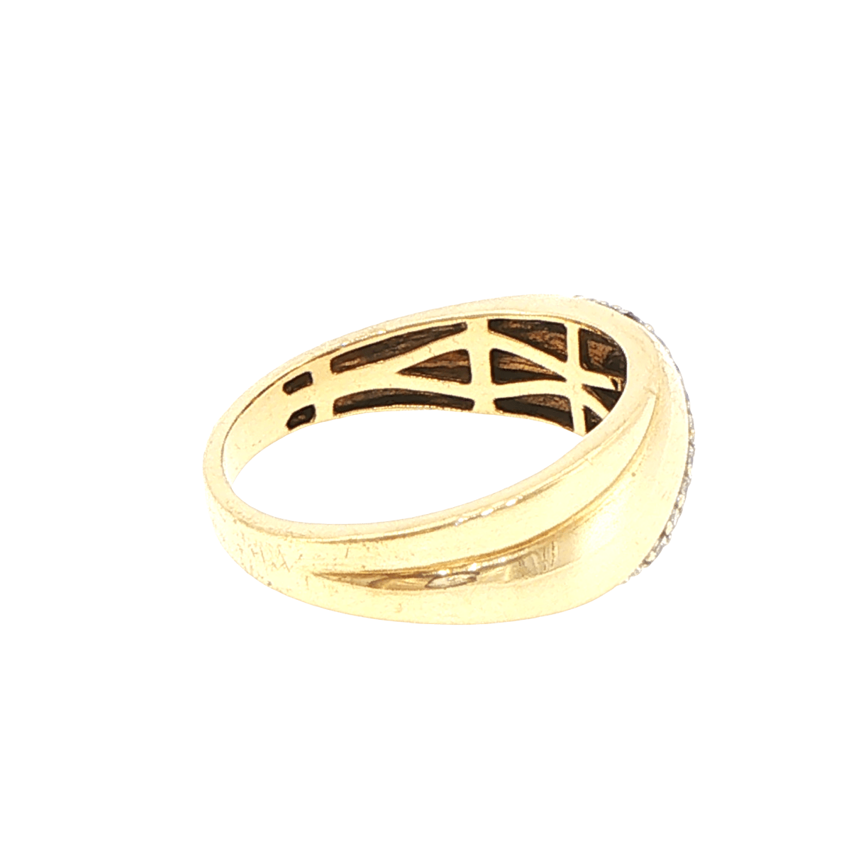 9ct Yellow Gold Sculpted Diagonal Diamond Band Ring - Mega Cash Sydney