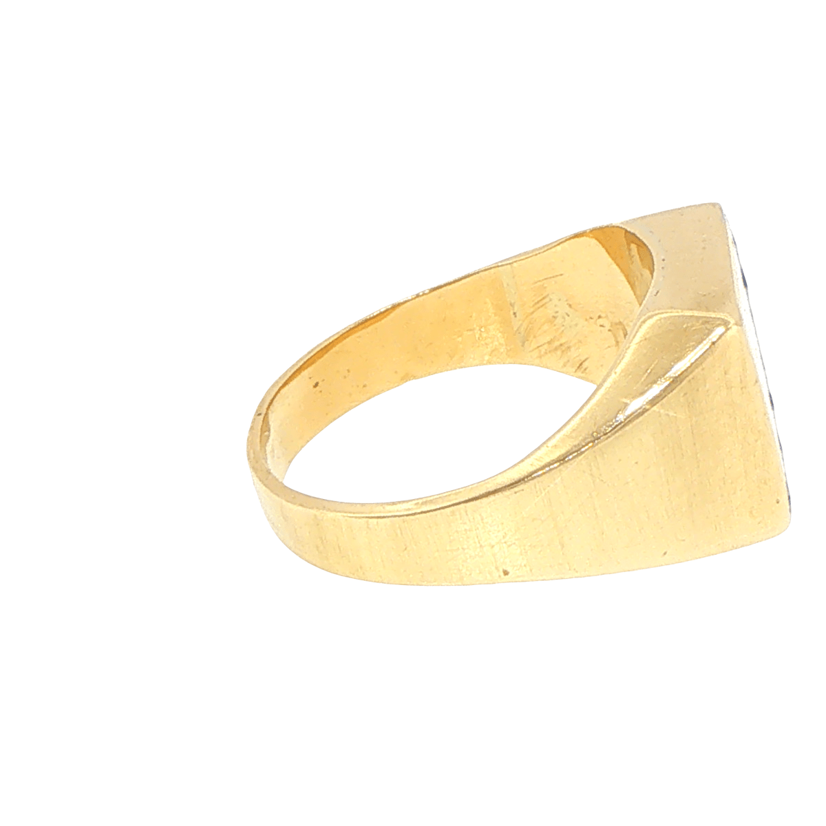 9ct Yellow Gold Signet Ring with Diagonal Diamond Accent - Mega Cash Sydney