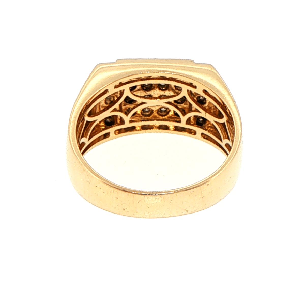 9ct Yellow Gold Square Diamond Cluster Signet Ring - Mega Cash Sydney