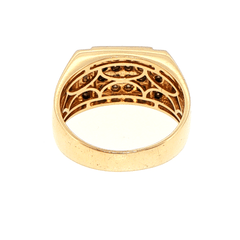 9ct Yellow Gold Square Diamond Cluster Signet Ring - Mega Cash Sydney