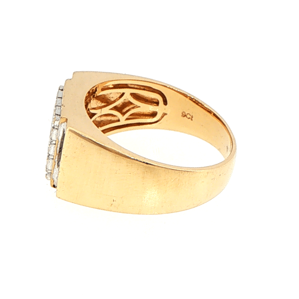 9ct Yellow Gold Square Diamond Cluster Signet Ring - Mega Cash Sydney