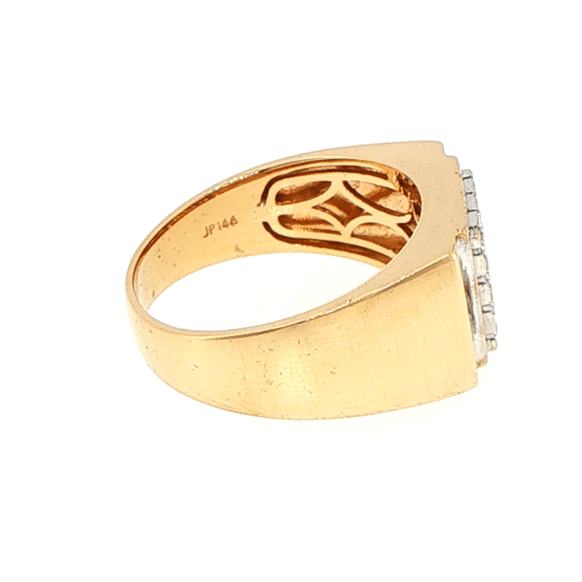 9ct Yellow Gold Square Diamond Cluster Signet Ring - Mega Cash Sydney