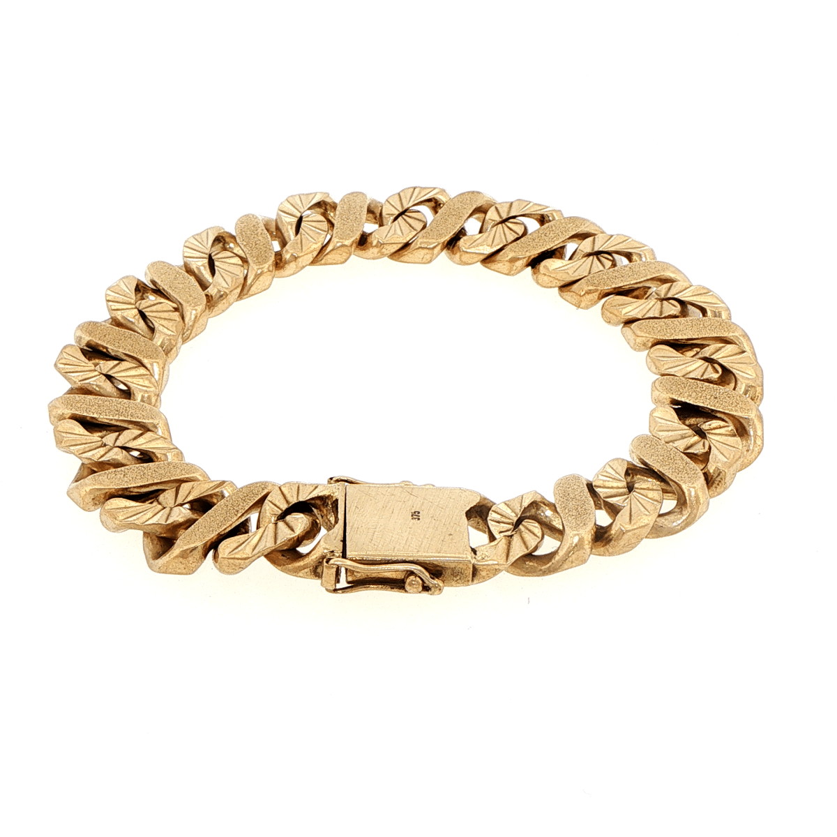 9ct Yellow Gold Textured Curb Chain Bracelet - Mega Cash Sydney