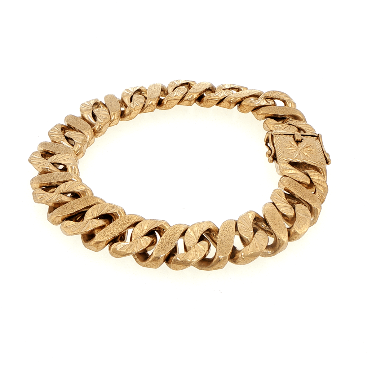9ct Yellow Gold Textured Curb Chain Bracelet - Mega Cash Sydney