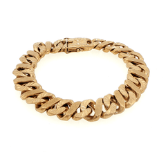 9ct Yellow Gold Textured Curb Chain Bracelet - Mega Cash Sydney