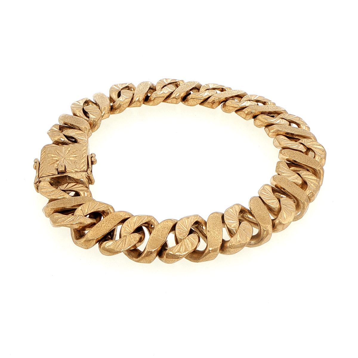 9ct Yellow Gold Textured Curb Chain Bracelet - Mega Cash Sydney