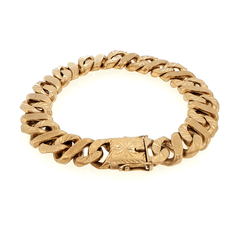 9ct Yellow Gold Textured Curb Chain Bracelet - Mega Cash Sydney
