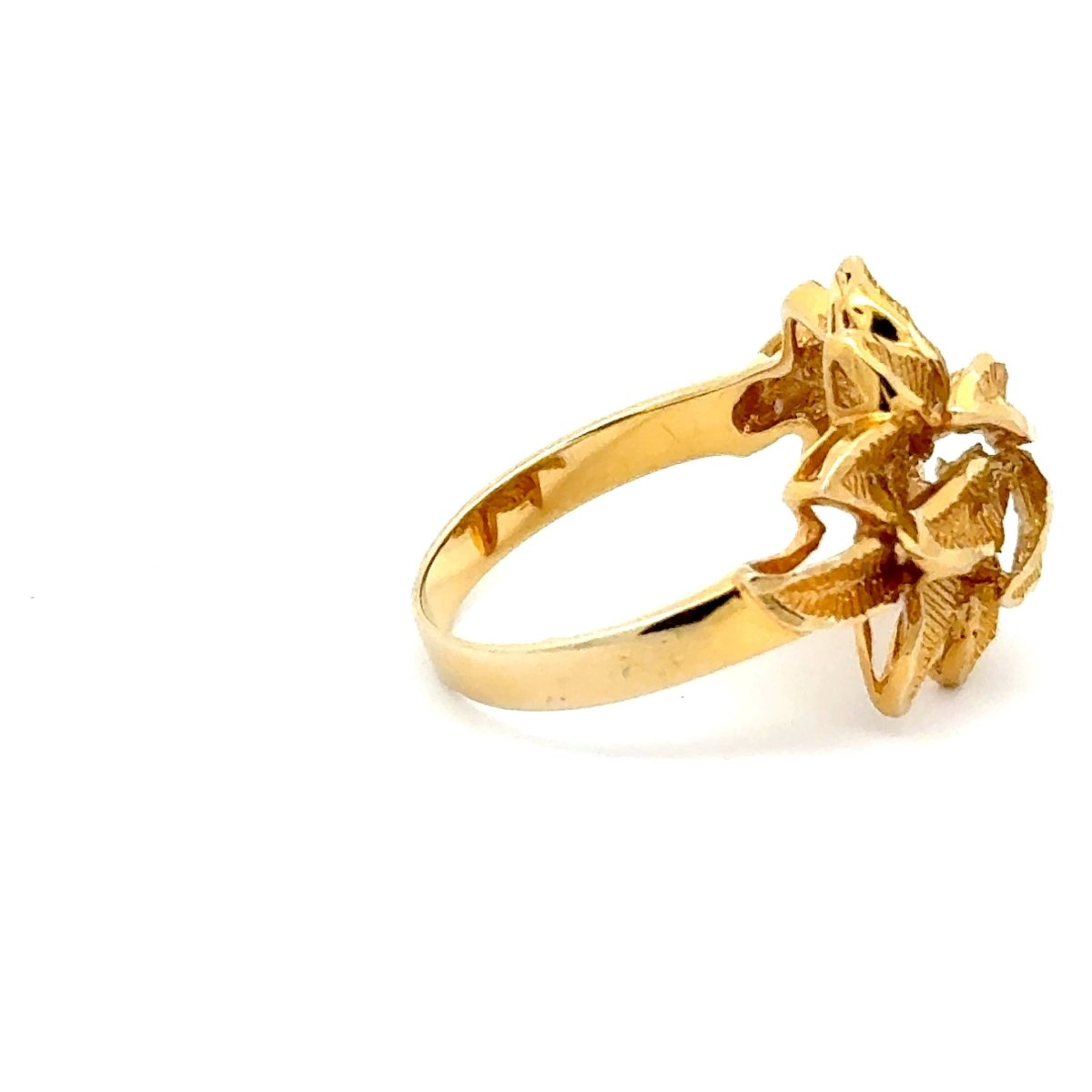 9ct Yellow Gold Textured Leaf Cluster Cocktail Ring - Mega Cash Sydney