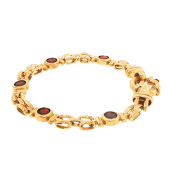 9ct Yellow Gold Textured Link Chain Bracelet - Mega Cash Sydney