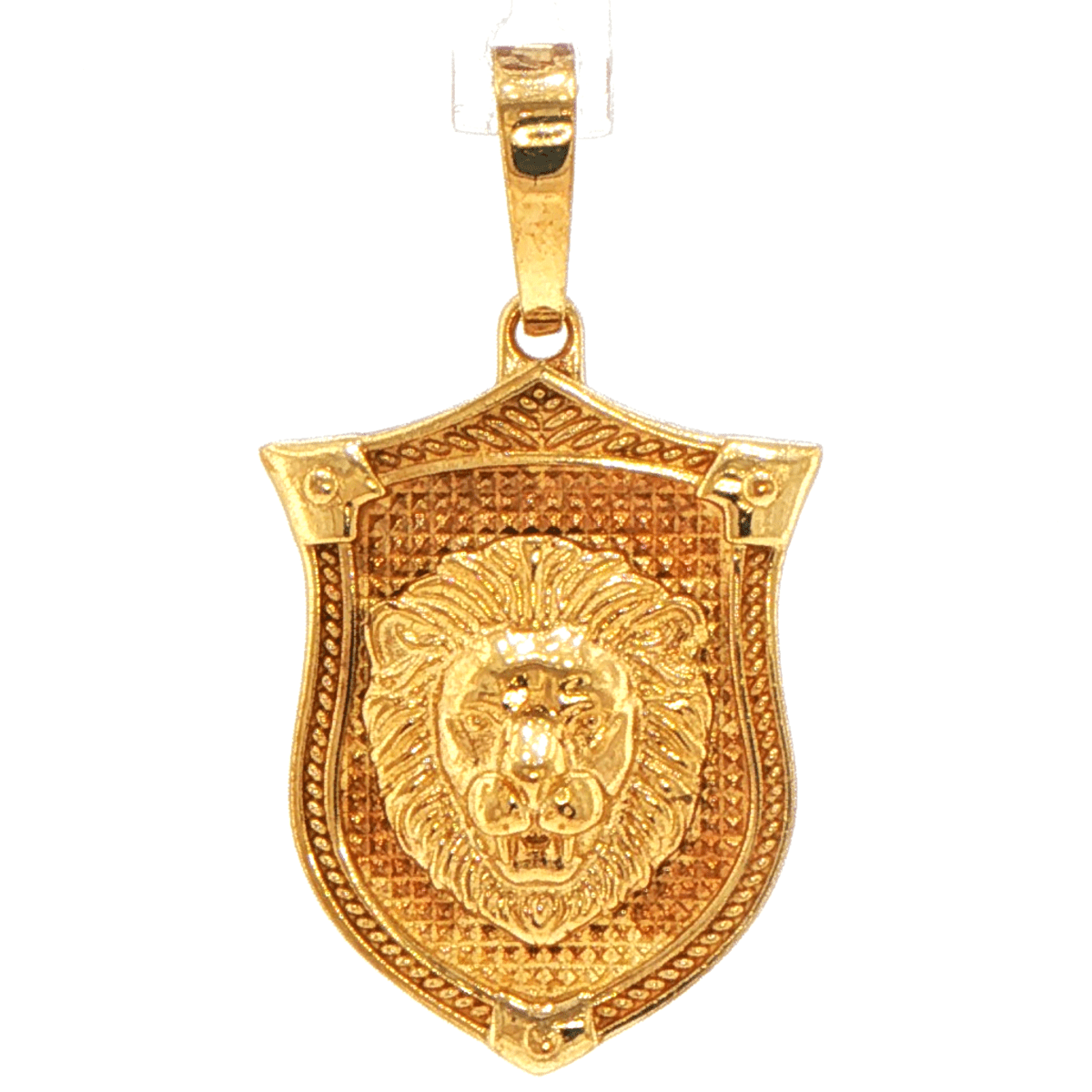 9ct Yellow Gold Textured Lion Shield Pendant - Mega Cash Sydney