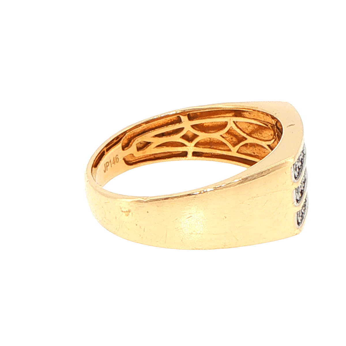 9ct Yellow Gold Three-Row Diamond Band Ring - Mega Cash Sydney