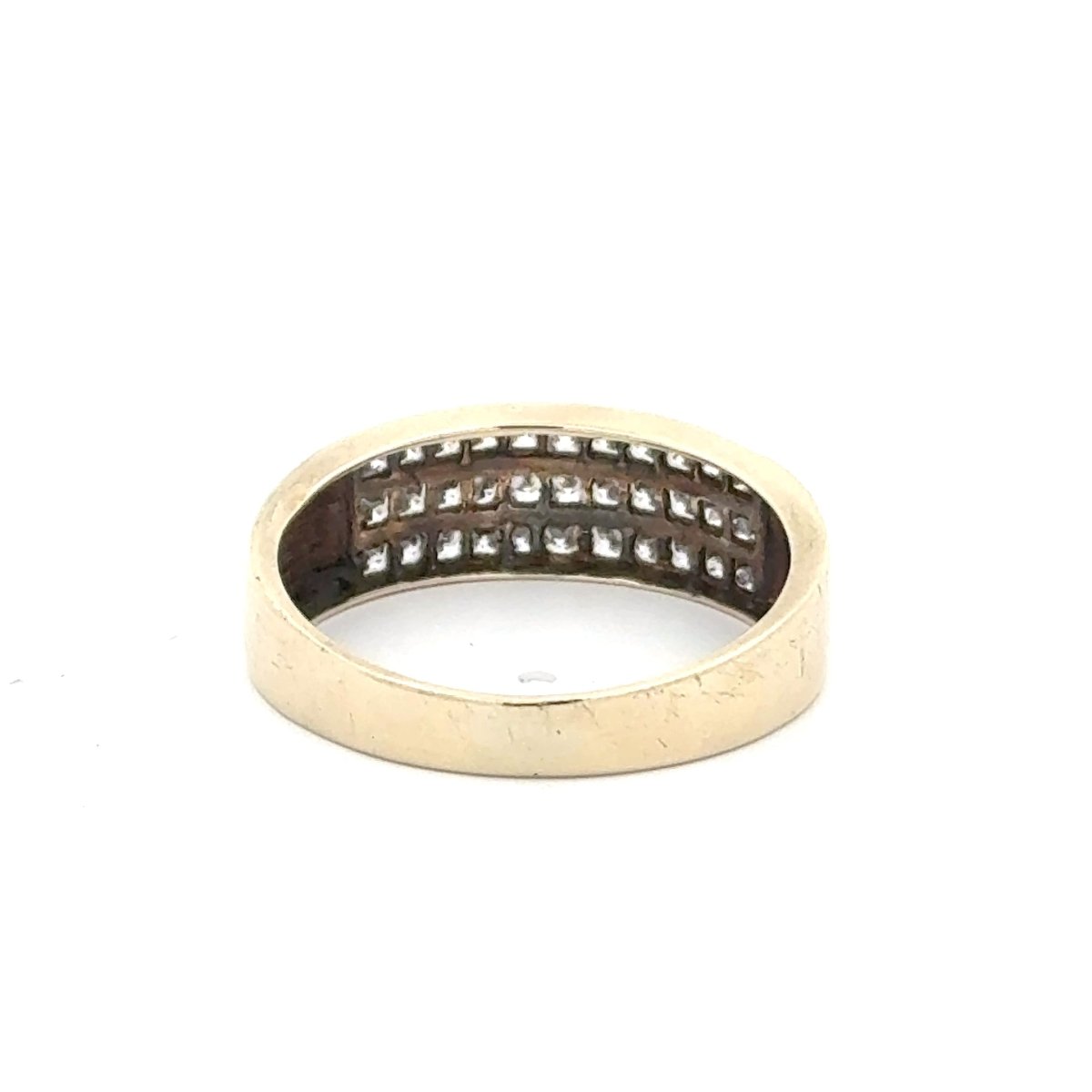 9ct Yellow Gold Three-Row Diamond Channel Set Band Ring - Mega Cash Sydney