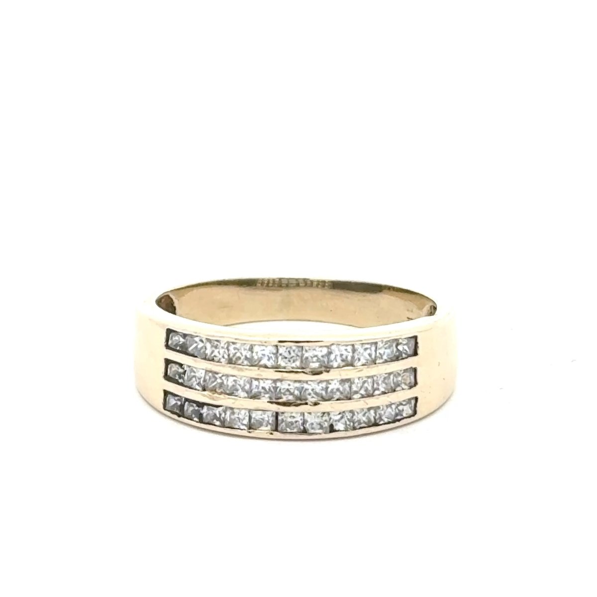 9ct Yellow Gold Three-Row Diamond Channel Set Band Ring - Mega Cash Sydney