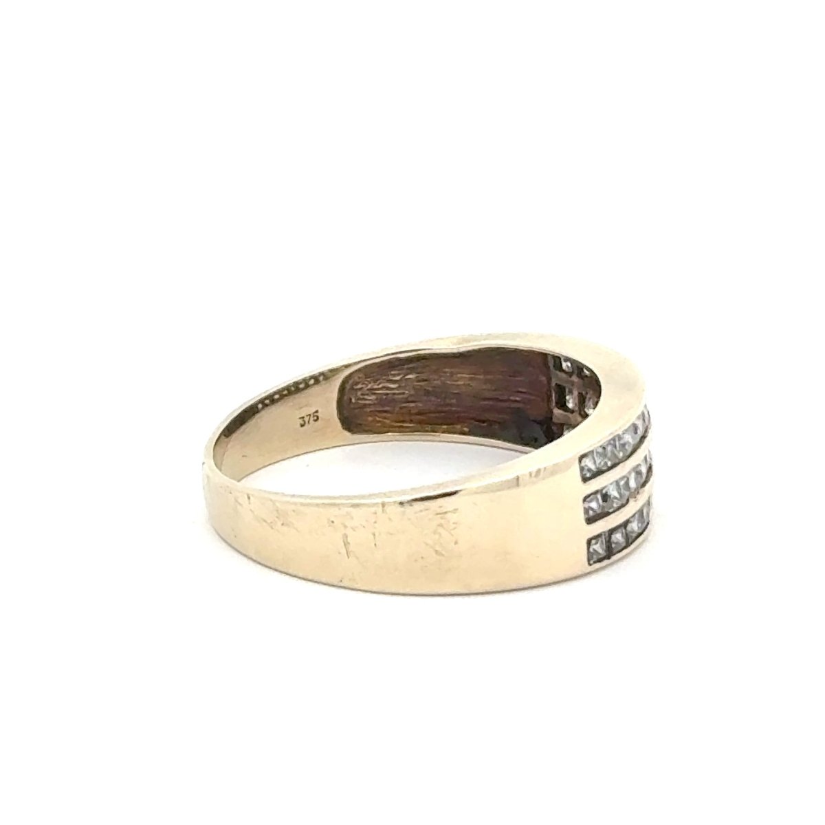 9ct Yellow Gold Three-Row Diamond Channel Set Band Ring - Mega Cash Sydney