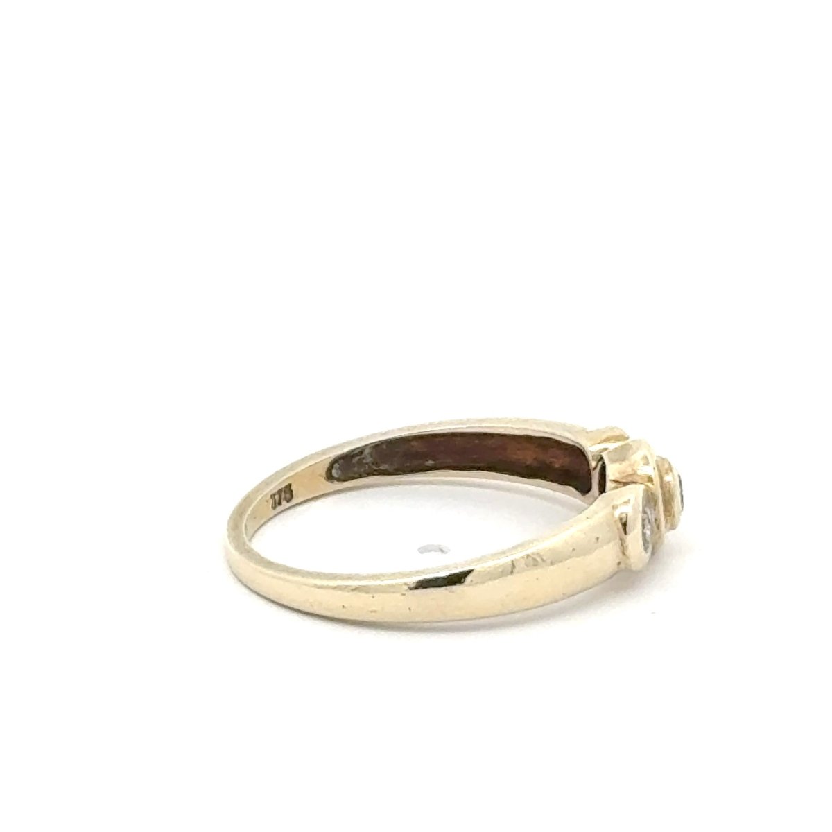 9ct Yellow Gold Three-Stone Bezel Diamond Ring - Mega Cash Sydney