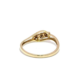 9ct Yellow Gold Three-Stone Diamond Bypass Ring - Mega Cash Sydney