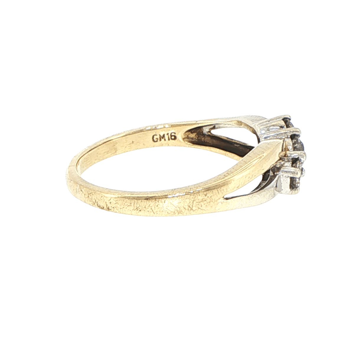 9ct Yellow Gold Three-Stone Diamond Bypass Ring - Mega Cash Sydney