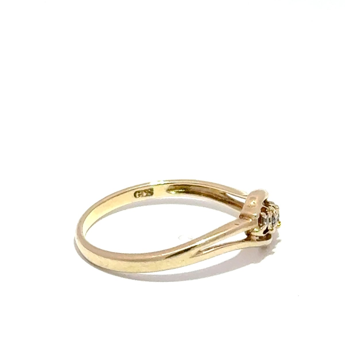 9ct Yellow Gold Three-Stone Diamond Bypass Ring - Mega Cash Sydney