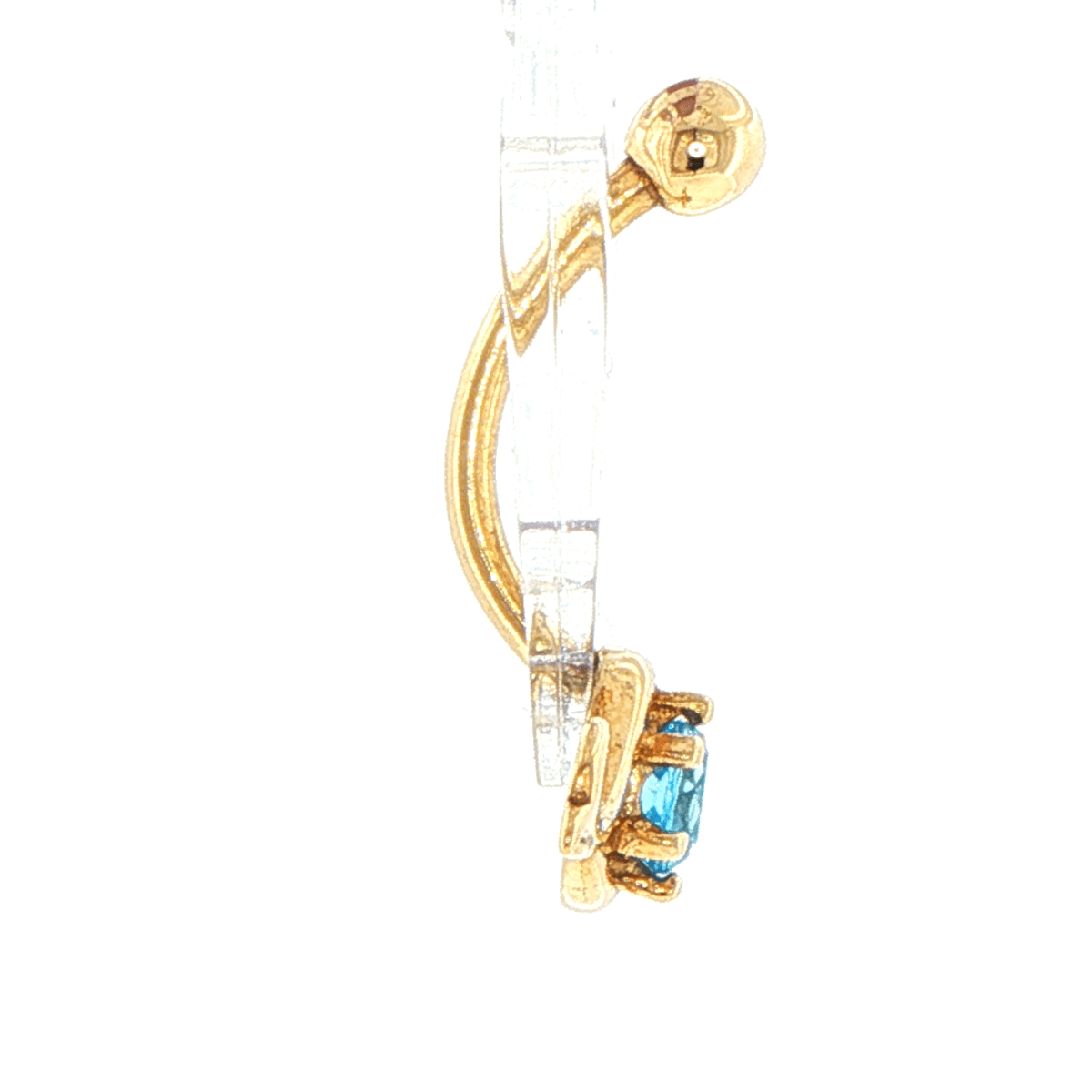 9ct Yellow Gold Tone Blue Gemstone Swirl Navel Ring - Mega Cash Sydney