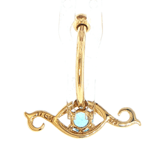 9ct Yellow Gold Tone Blue Gemstone Swirl Navel Ring - Mega Cash Sydney