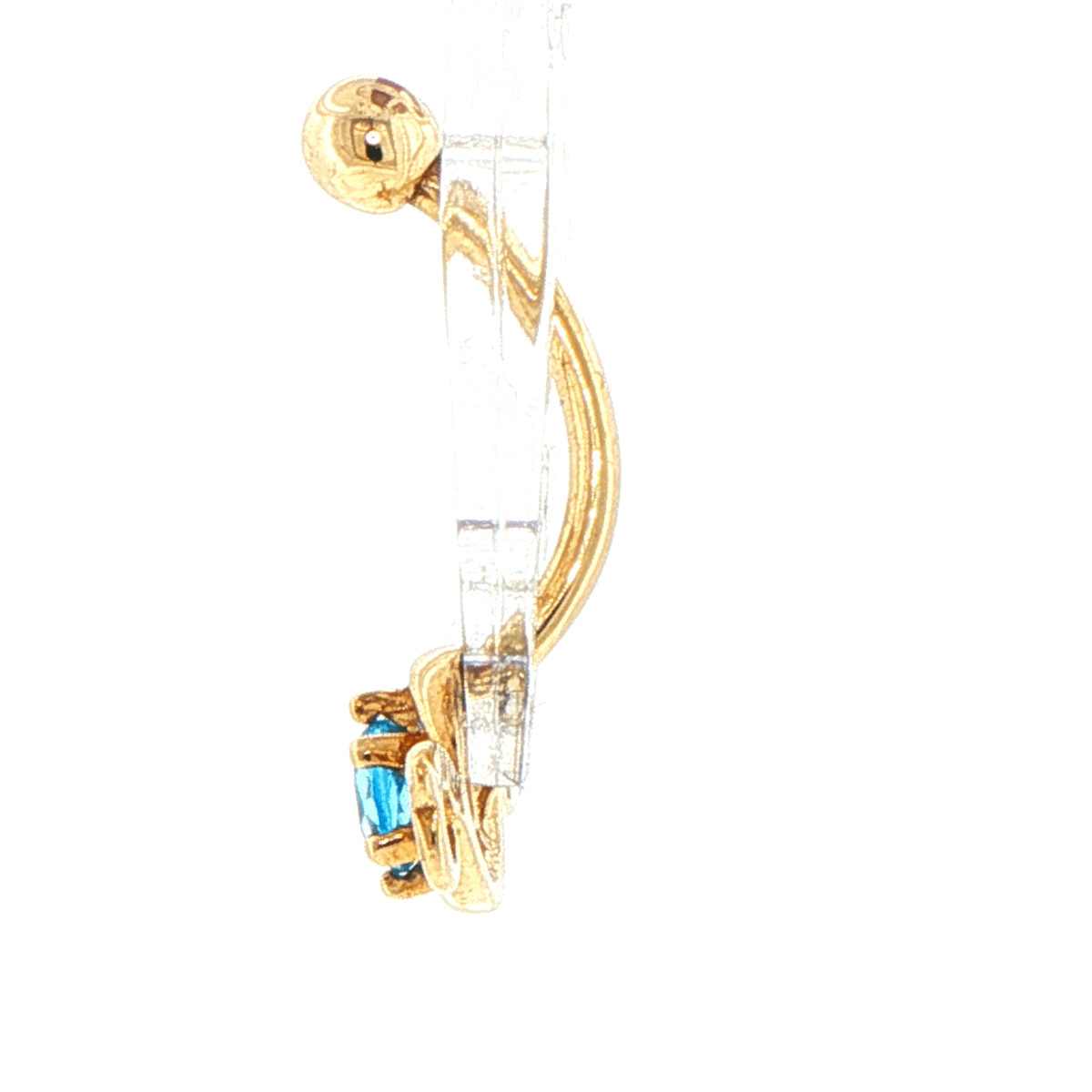 9ct Yellow Gold Tone Blue Gemstone Swirl Navel Ring - Mega Cash Sydney