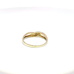 9ct Yellow Gold Twisted Crossover Diamond Ring - Mega Cash Sydney