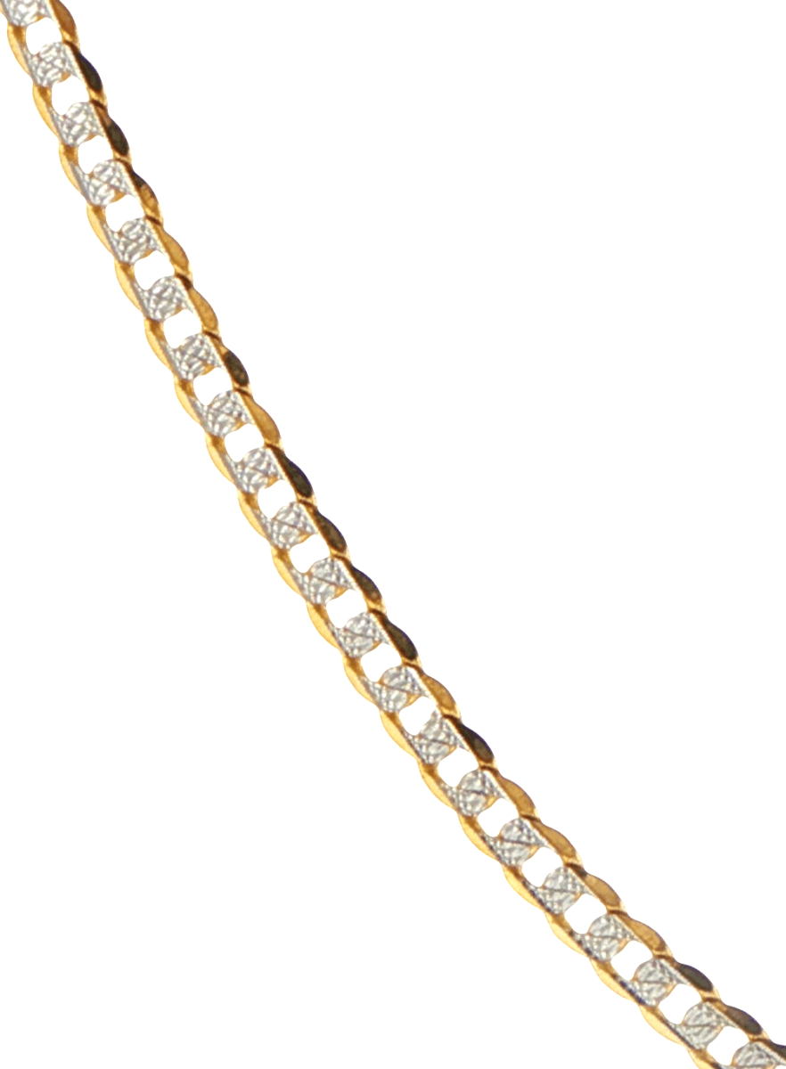 9ct Yellow Gold Two-Tone Curb Link Chain Necklace - Mega Cash Sydney