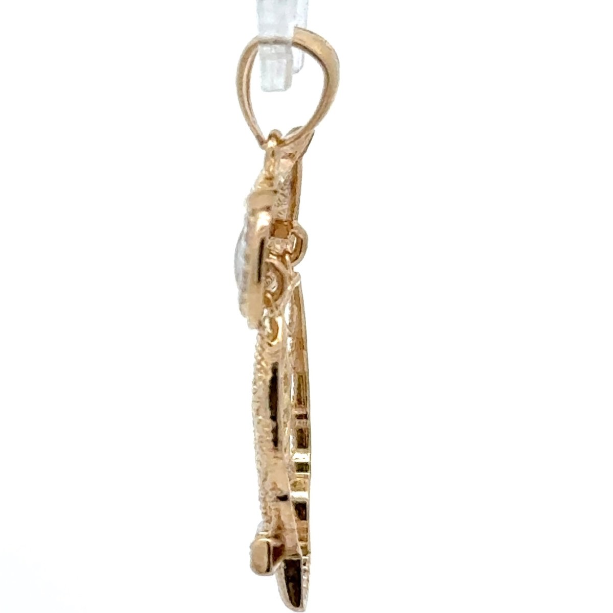 9ct Yellow Gold Two-Tone Filigree Owl Pendant - Mega Cash Sydney