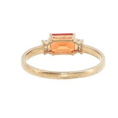 9ct Yellow Gold Vivid Orange Sapphire Multi-Stone Ring - Mega Cash Sydney
