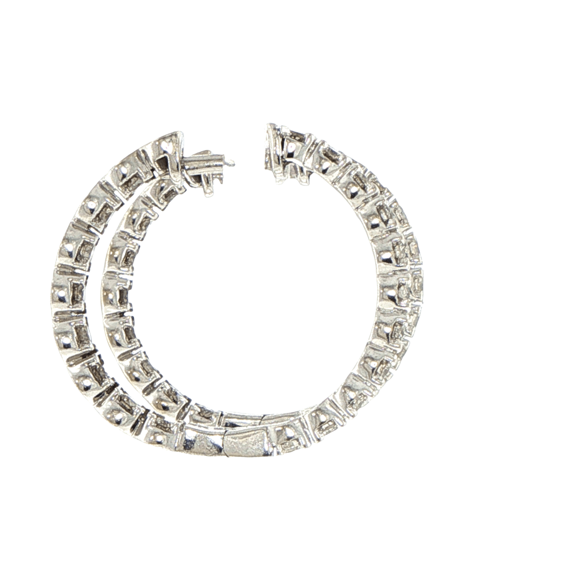 9k White Gold Diamond Hoop Earrings - Mega Cash Sydney