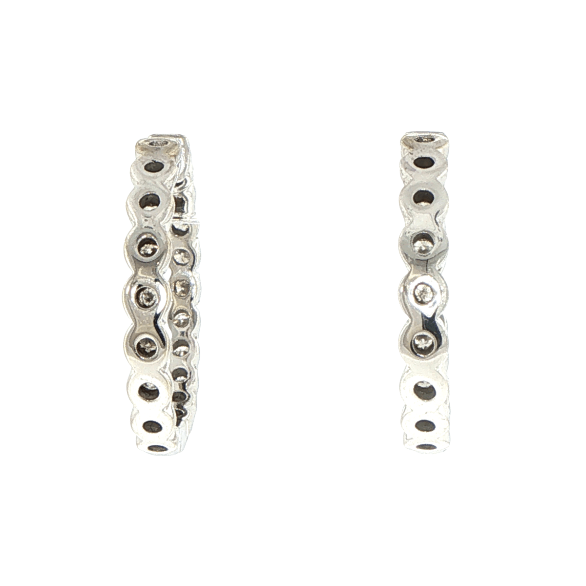 9k White Gold Diamond Hoop Earrings - Mega Cash Sydney