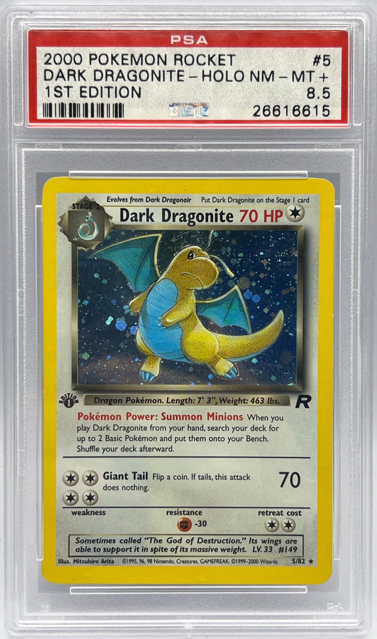 Pokémon - Dark Dragonite 5/82 1ST Edition Rocket PSA 8.5